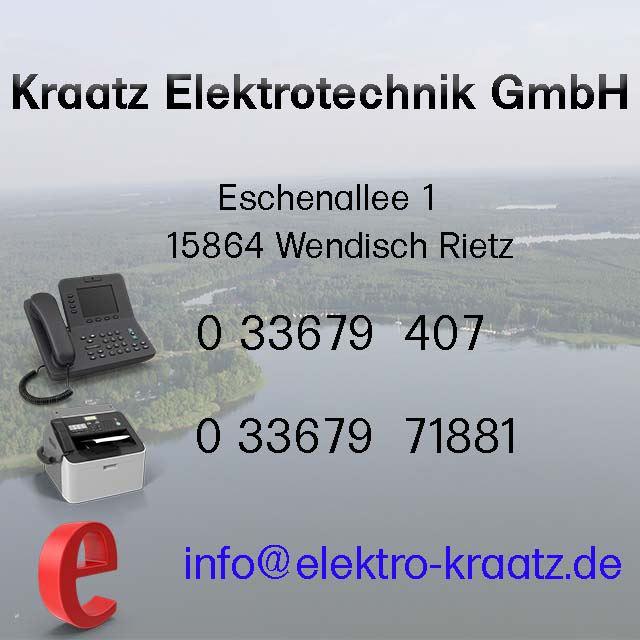 Telefon und Fax Kraatz Elektro